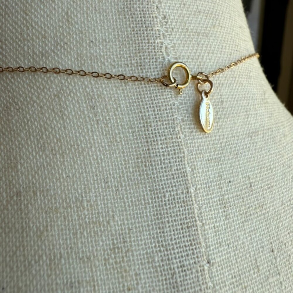 Tuning Fork Bryozoan Necklace - Gold - Picture 6 of 14